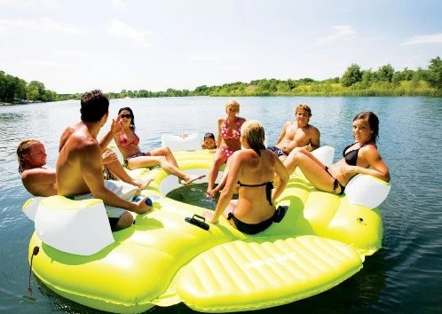 SEVYLOR PARTY DOCK 8 PERSON INFLATABLE ISLAND SEAT TUBE BISCUIT 2 SEVYLOR PARTY DOCK 8 PERSON INFLATABLE ISLAND SEAT TUBE BISCUIT - Image 2