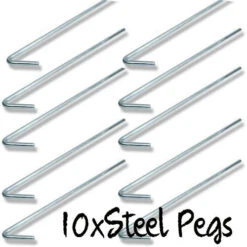 10 X TENT PEG HEAVY DUTY ZINC COATED STEEL 300MM