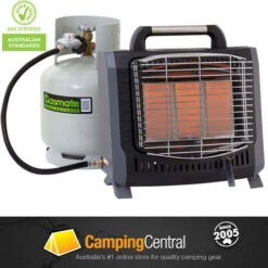 GASMATE CH203 PORTABLE BUTANE GAS CAMPING CAMP OUTDOOR TENT HEATER INCLUDES HOSE