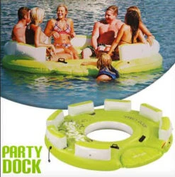 SEVYLOR PARTY DOCK 8 PERSON INFLATABLE ISLAND SEAT TUBE BISCUIT