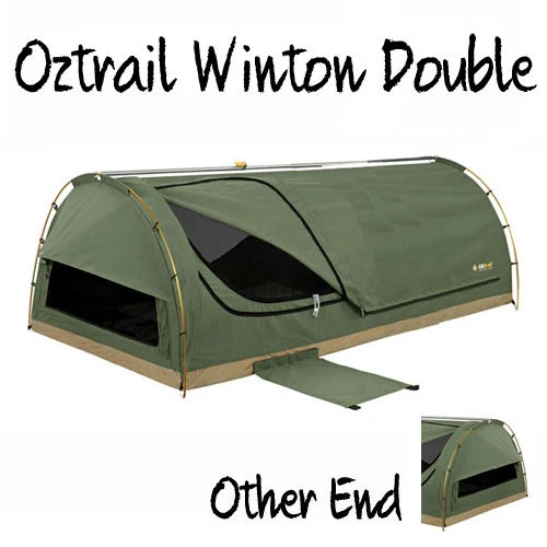 OZTRAIL WINTON DOUBLE (WATERPROOF PVC FLOOR) CANVAS DOME SWAG TENT 1 OZTRAIL WINTON DOUBLE (WATERPROOF PVC FLOOR) CANVAS DOME SWAG TENT
